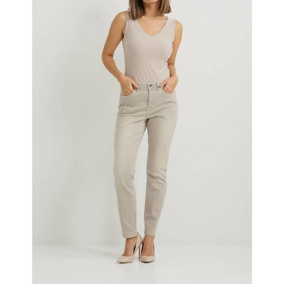 NEW JOSEPH RIBKOFF rolled cuff jean in tan - Picture 4 of 4